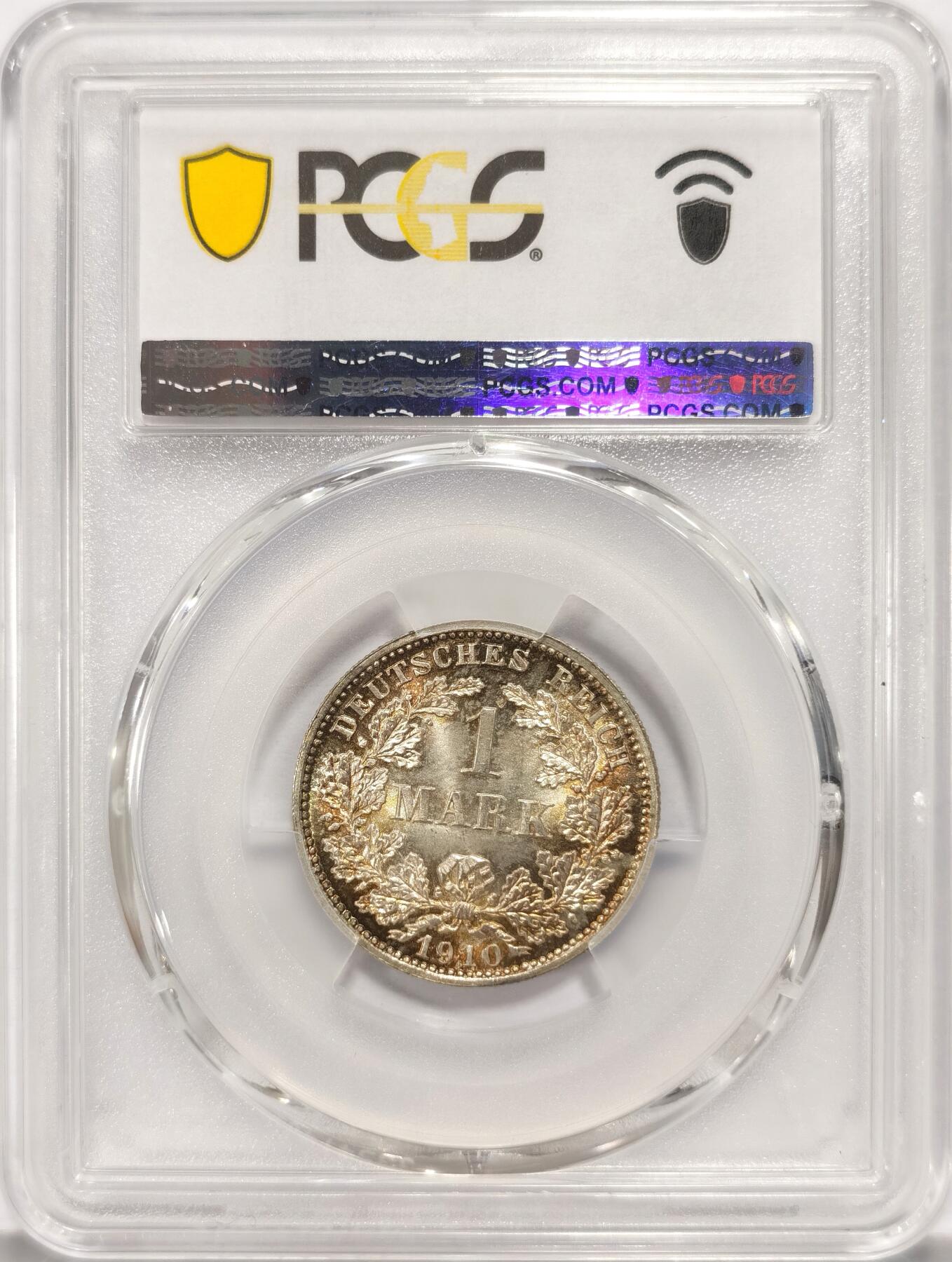 博洋堂世界钱币拍卖第087期（全场包邮） PCGS MS67 德国第二帝国1910年流通1马克 少见的超高分，更高分只有5枚