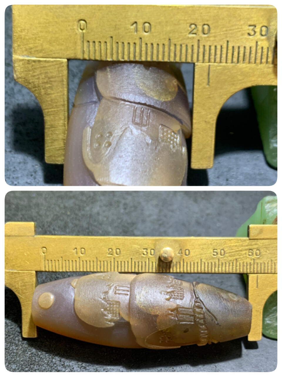 精美亚光高玉化冰飘巴西玛瑙手工俏色巧雕茅庐吊坠（把件）一个