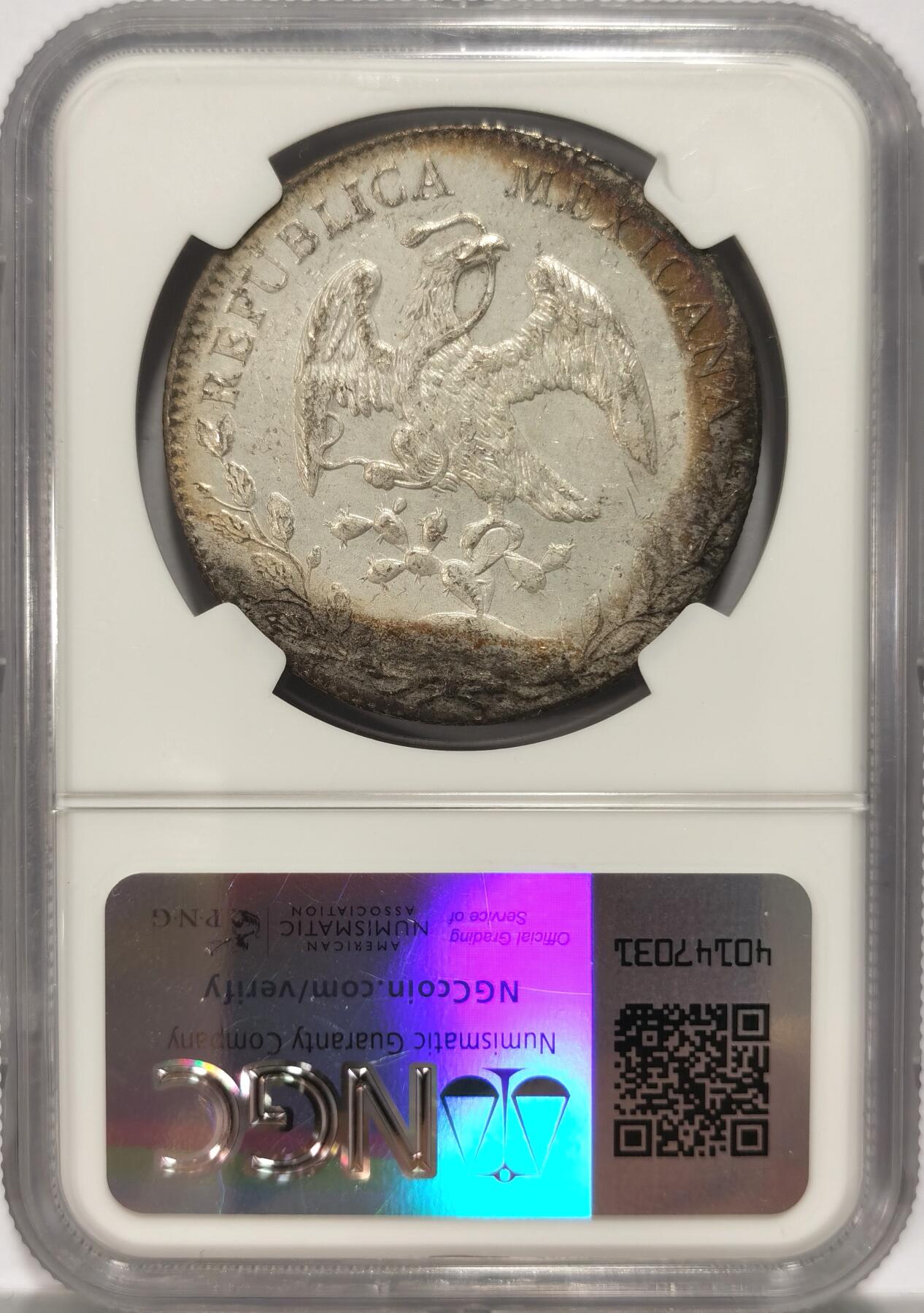 博洋堂世界钱币拍卖第087期（全场包邮） NGC MS62 墨西哥1896年Go RS版鹰洋，极美环彩，收藏首选