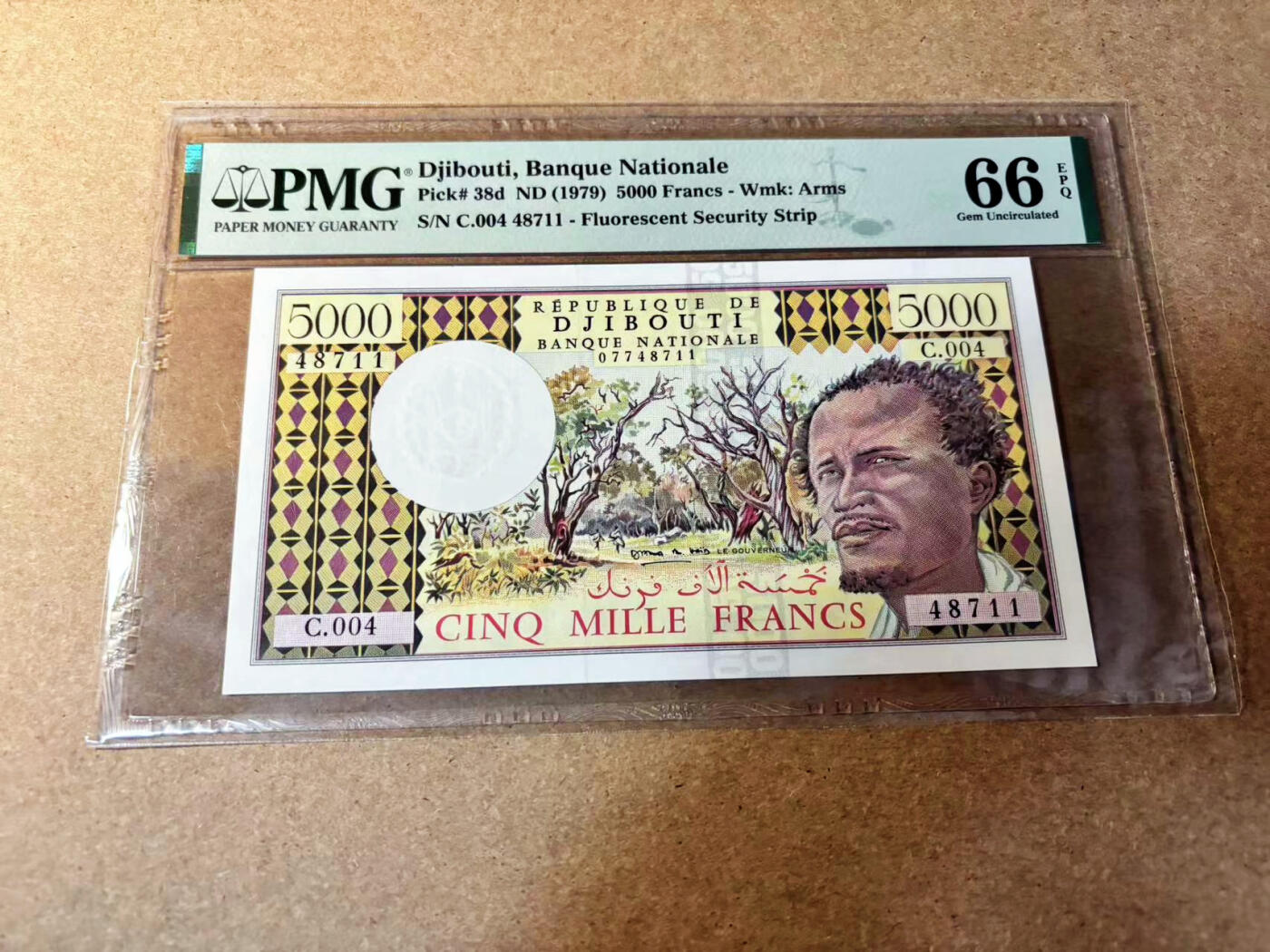 【Blue Auction】✨世界纸币精拍第524期【精】 吉布提 1979年5000法郎 PMG66EPQ 