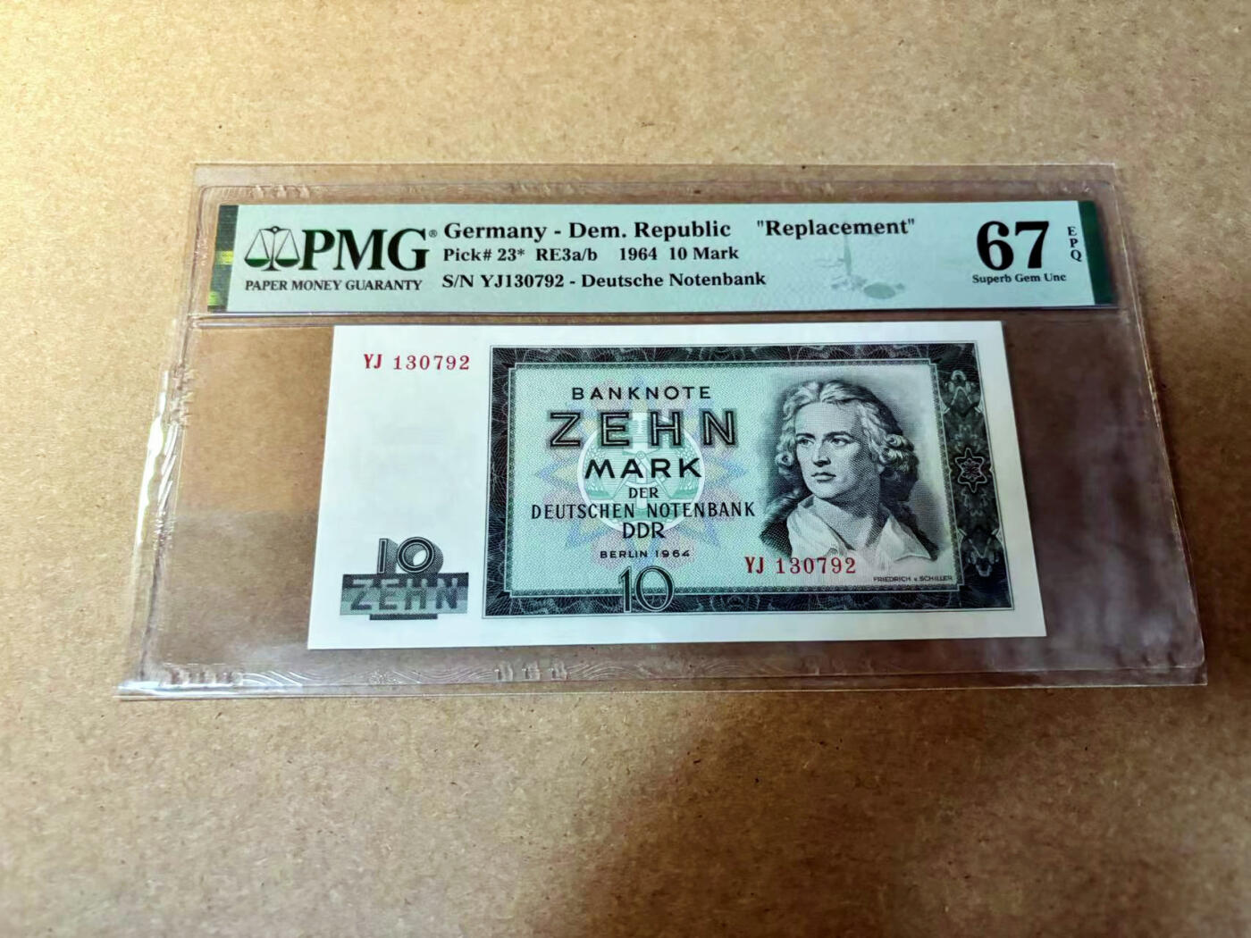 【Blue Auction】✨世界纸币精拍第524期【精】 【补号】德国 1964年10马克 PMG67EPQ 高分