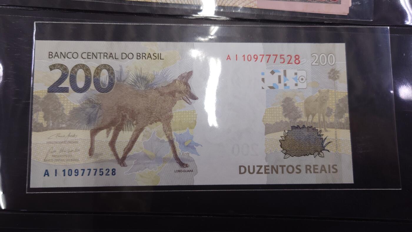 【世界钱币】精选微拍第126期暨2024年第37期  软货专场 2020年巴西200雷亚尔 全新绝品无47尾号528