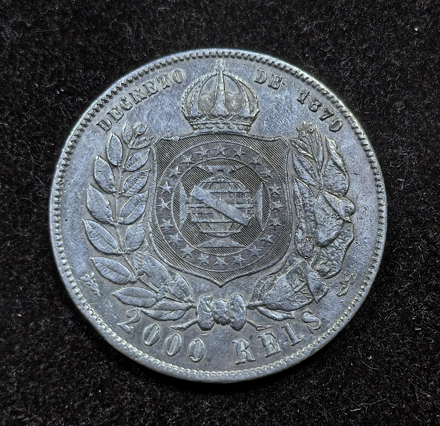 北京马甸外国币专卖微拍第124期，外国金银币专场，陆续上新，欢迎关注 1888年巴西2000瑞斯银币，俗称：巴西大胡子银币