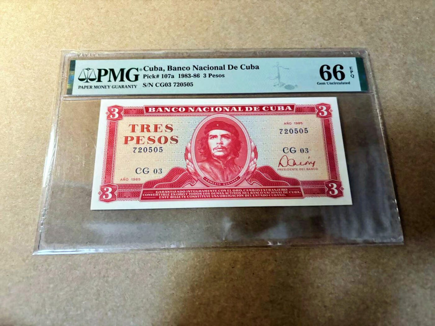 【Blue Auction】✨世界纸币精拍第524期【精】 古巴 1983-86年3比索 PMG66EPQ 