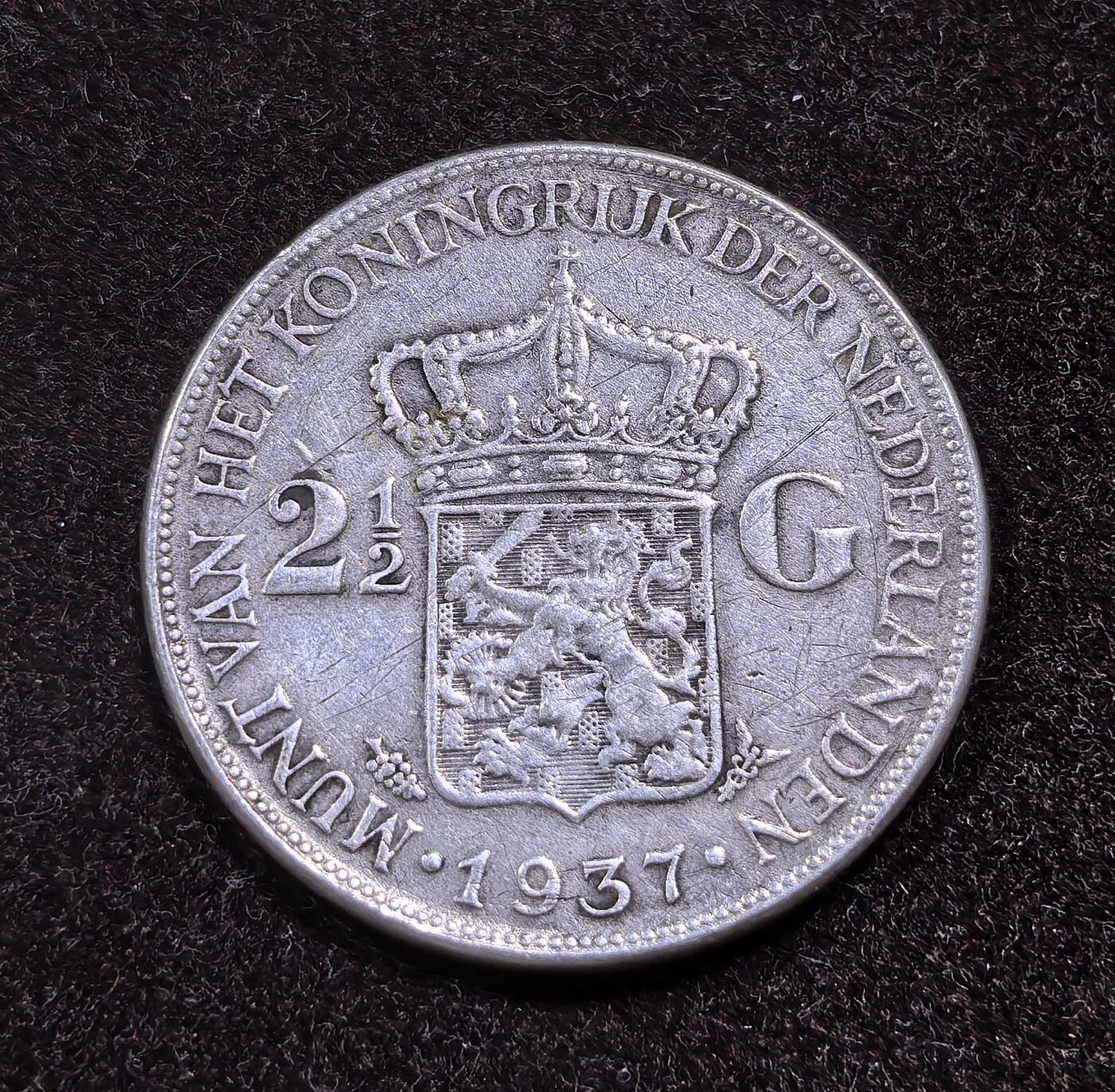 北京马甸外国币专卖微拍第124期，外国金银币专场，陆续上新，欢迎关注 1937年荷兰2.5盾银币