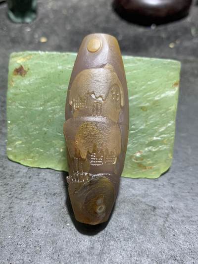 精美亚光高玉化冰飘巴西玛瑙手工俏色巧雕茅庐吊坠（把件）一个 - 精美亚光高玉化冰飘巴西玛瑙手工俏色巧雕茅庐吊坠（把件）一个