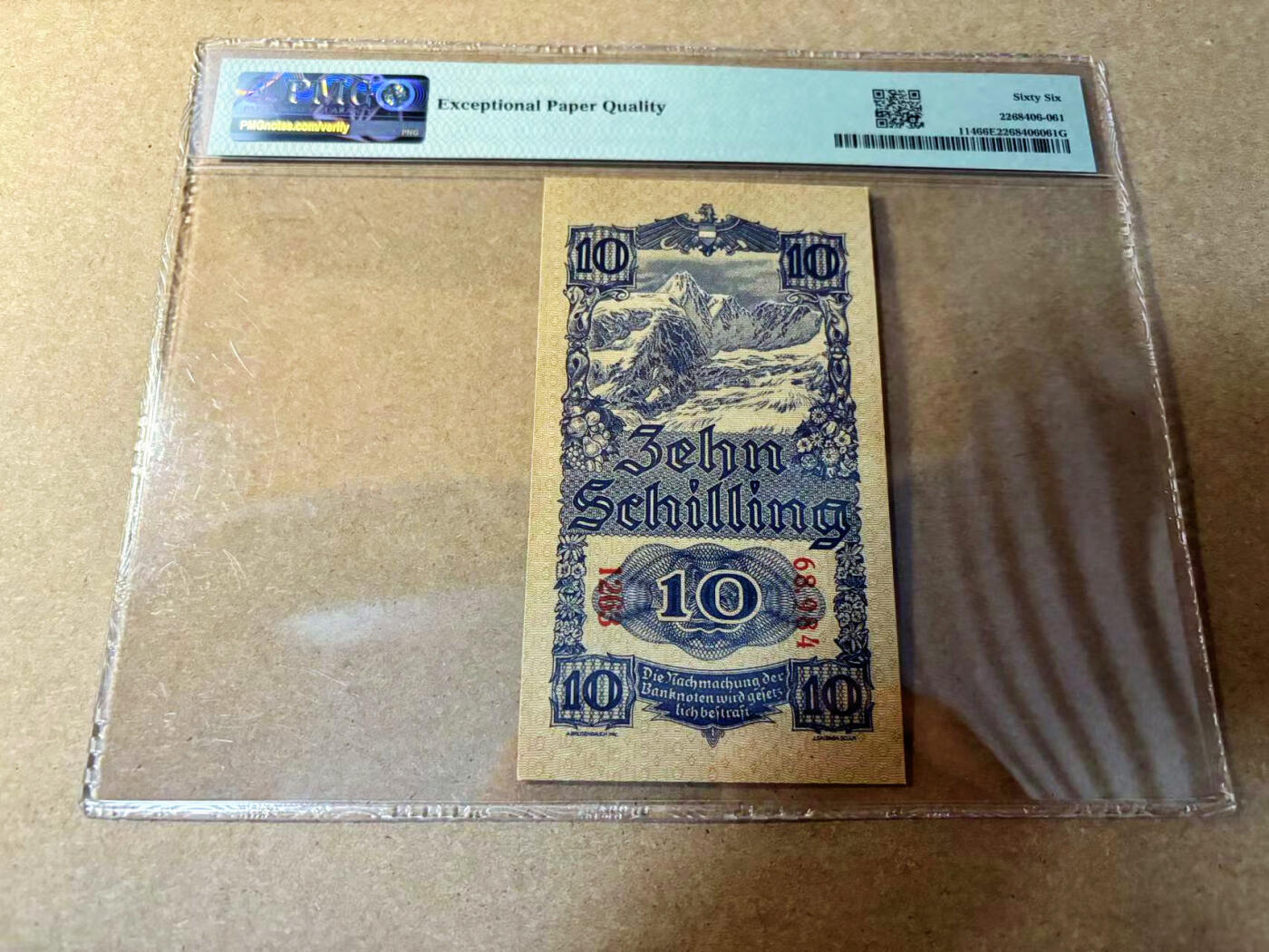 【Blue Auction】✨世界纸币精拍第524期【精】 奥地利 1945年10先令 PMG66EPQ  大壳