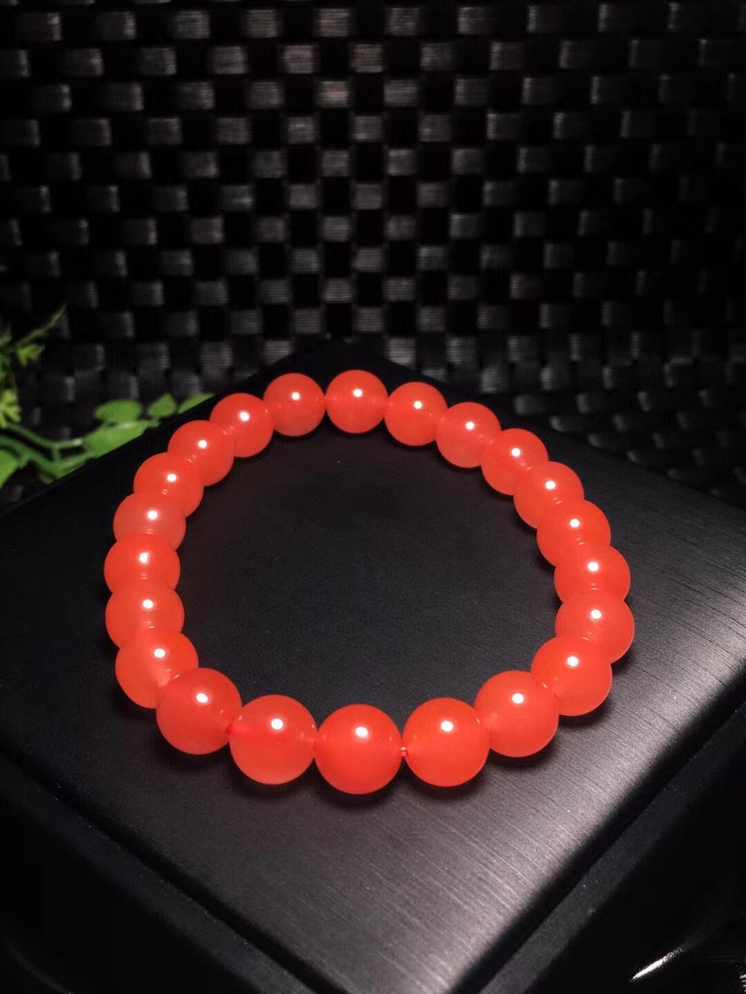 玉你同行.天然保真 超值.天然樱桃红单圈手链