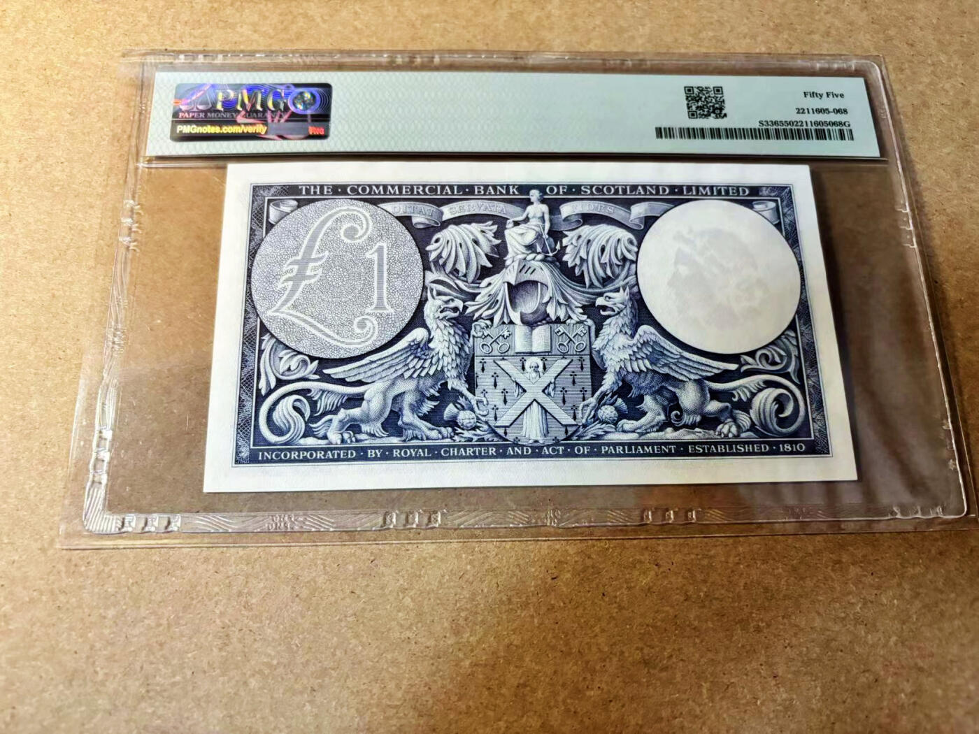 【Blue Auction】✨世界纸币精拍第524期【精】 【无47】苏格兰 1956年1镑BWC出品雕刻精美 PMG55