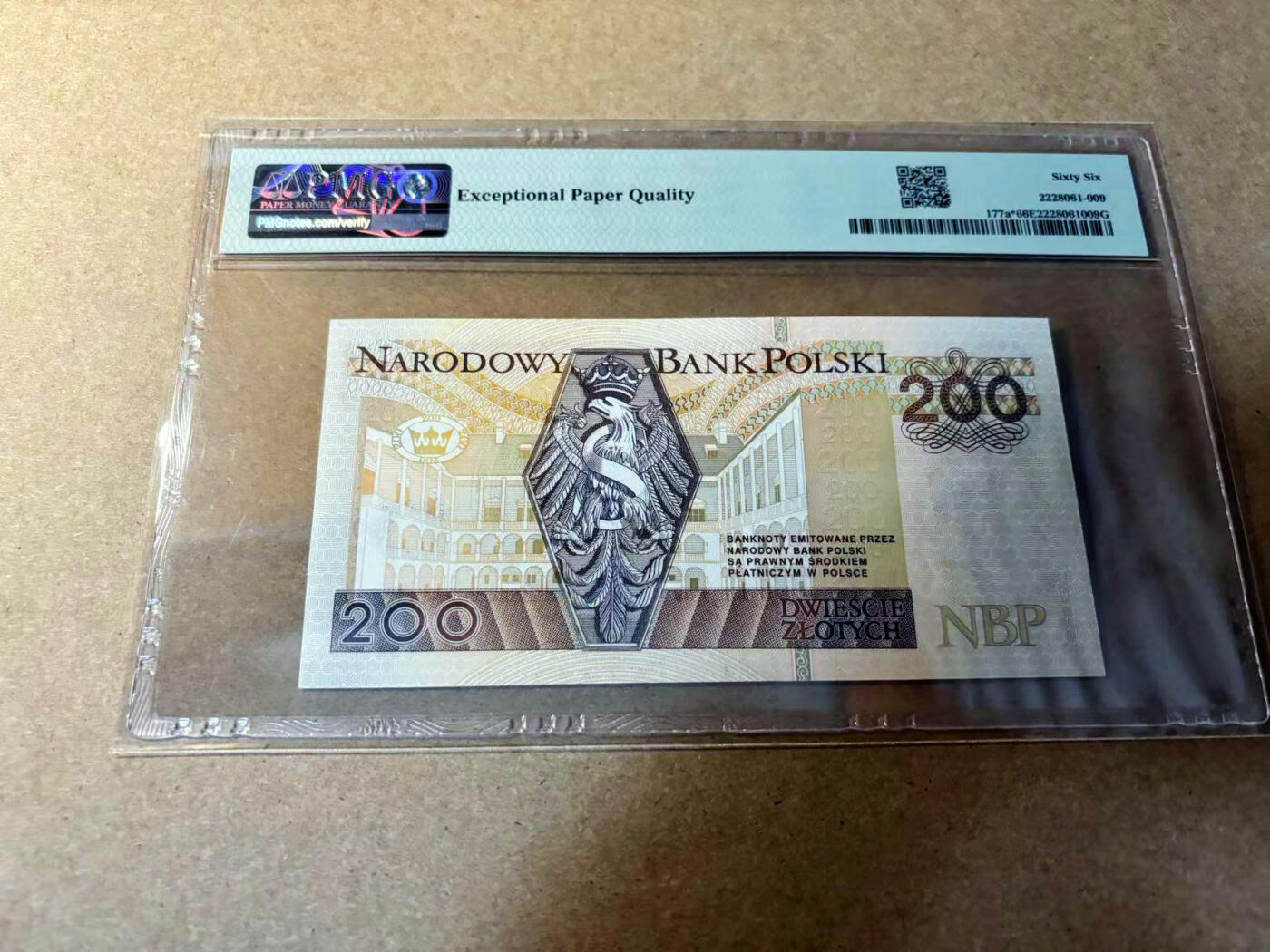 【Blue Auction】✨世界纸币精拍第524期【精】 【补号】波兰 1994年200兹罗提 PMG66EPQ 