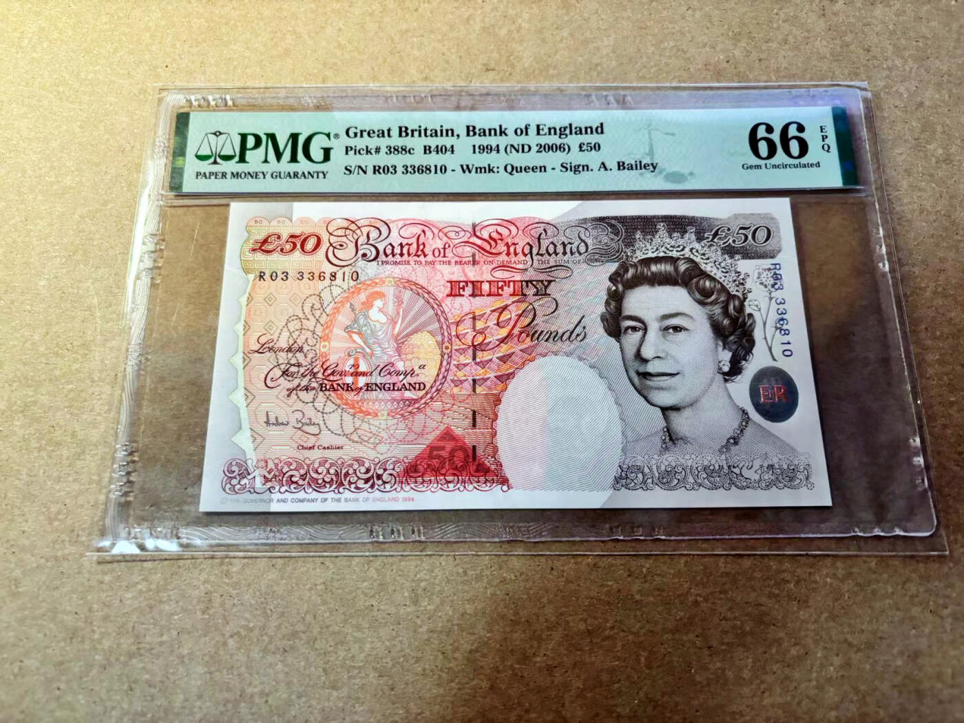 【Blue Auction】✨世界纸币精拍第524期【精】 【无47】英国 1994年50镑 PMG66EPQ 