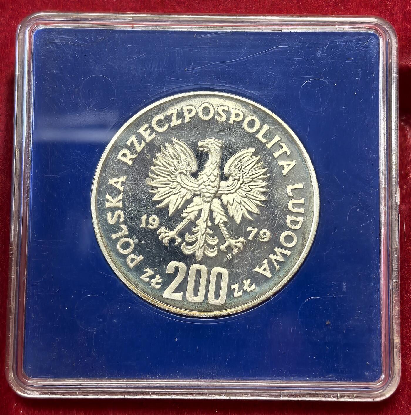 凡希社世界钱币微拍第二百八十期 1979波兰历代国王200兹罗提纪念银币proof原厂塑盒！