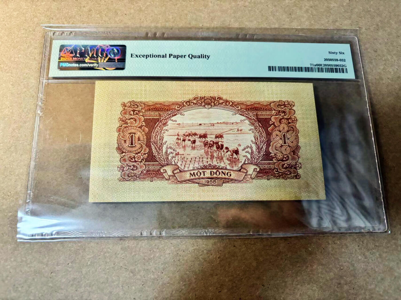 【Blue Auction】✨世界纸币精拍第524期【精】 越南 1958年1盾 PMG66EPQ 
