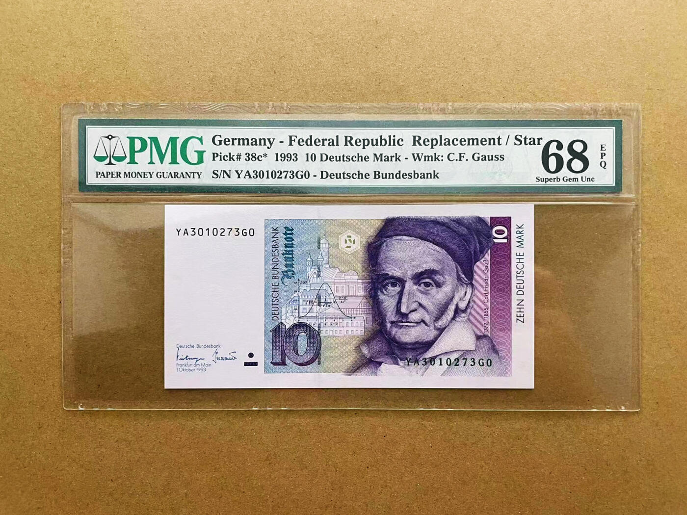 【Blue Auction】✨世界纸币精拍第524期【精】  【补号】德国 1993年10马克 PMG68EPQ 超高分（卖家发货）
