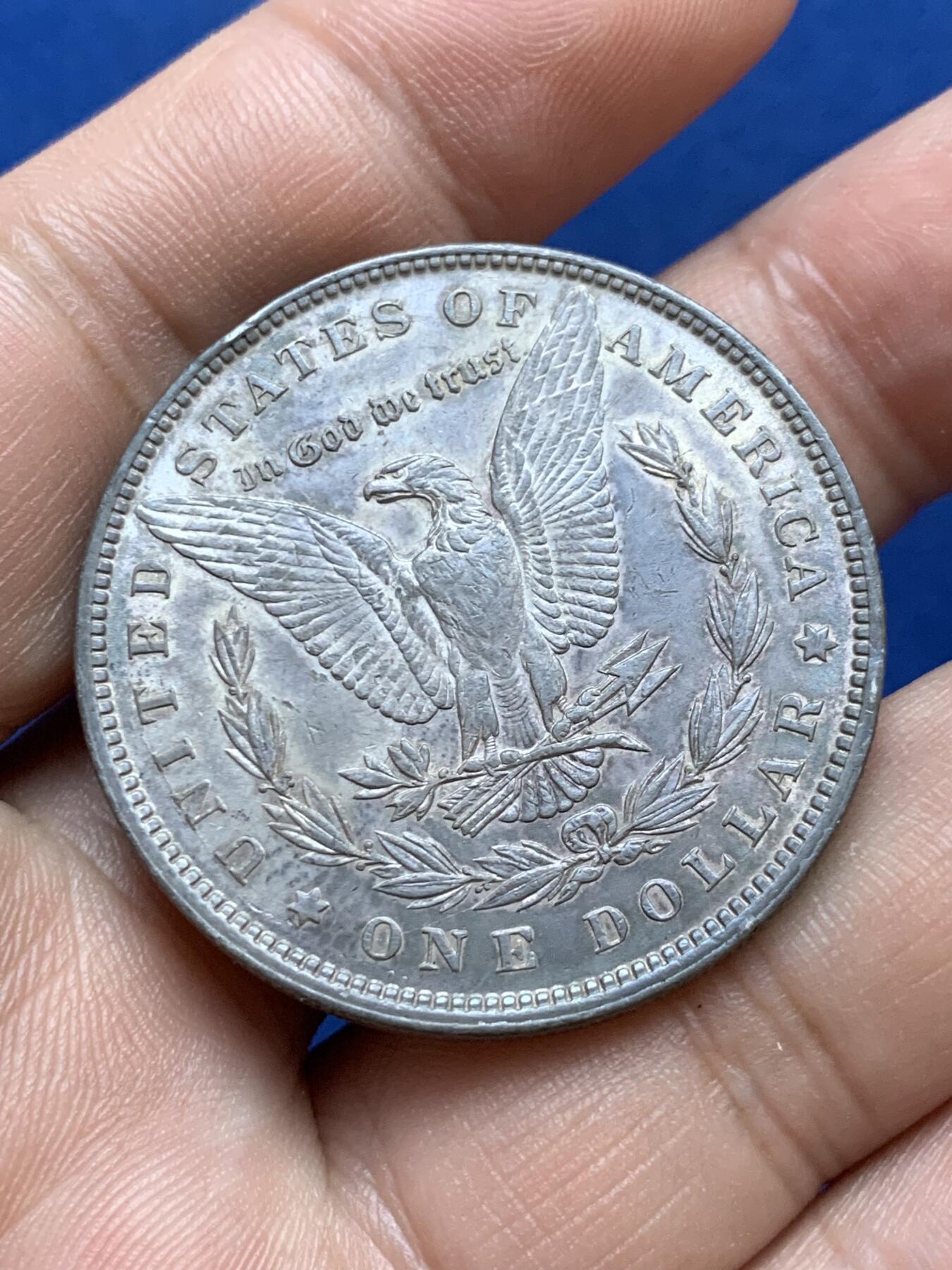 《竞宝斋》第296场- 周日，周一  2场连拍 （全场包邮） 1896年美国摩根银币 底光好品 包浆美丽