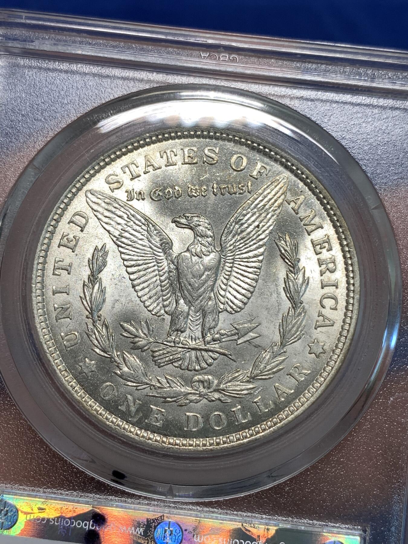 《竞宝斋》第296场- 周日，周一  2场连拍 （全场包邮） 公博 MS65 高分 1921年美国摩根银币 转光漂亮 底板不错