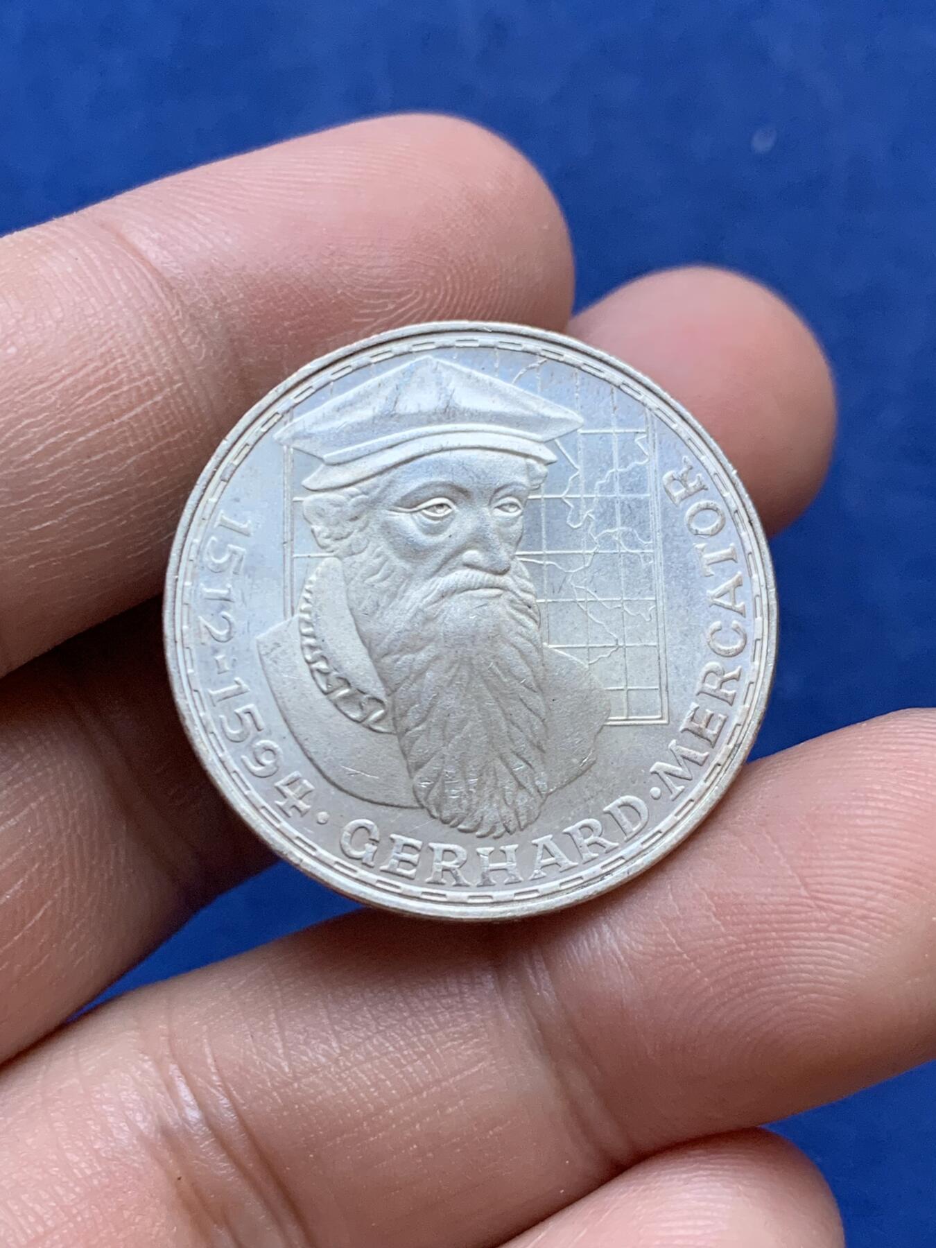 《竞宝斋》第296场- 周日，周一  2场连拍 （全场包邮） 联邦德国5马克纪念银币  精美淡粉包浆