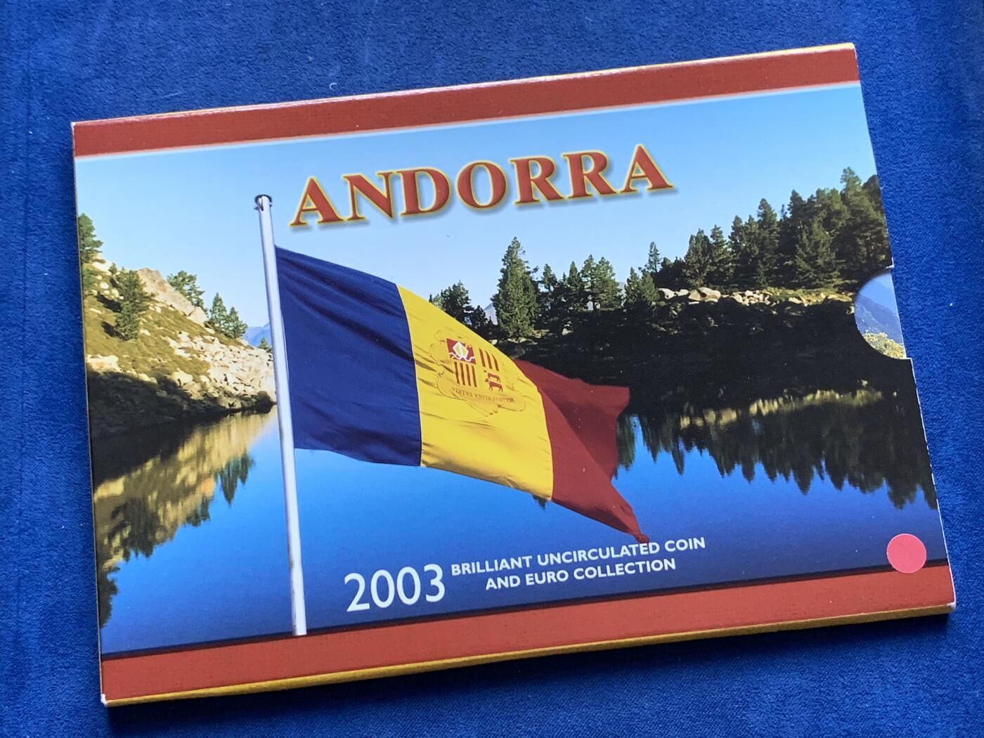 《竞宝斋》第296场- 周日，周一  2场连拍 （全场包邮） 安道尔2003年官方7枚卡装套币