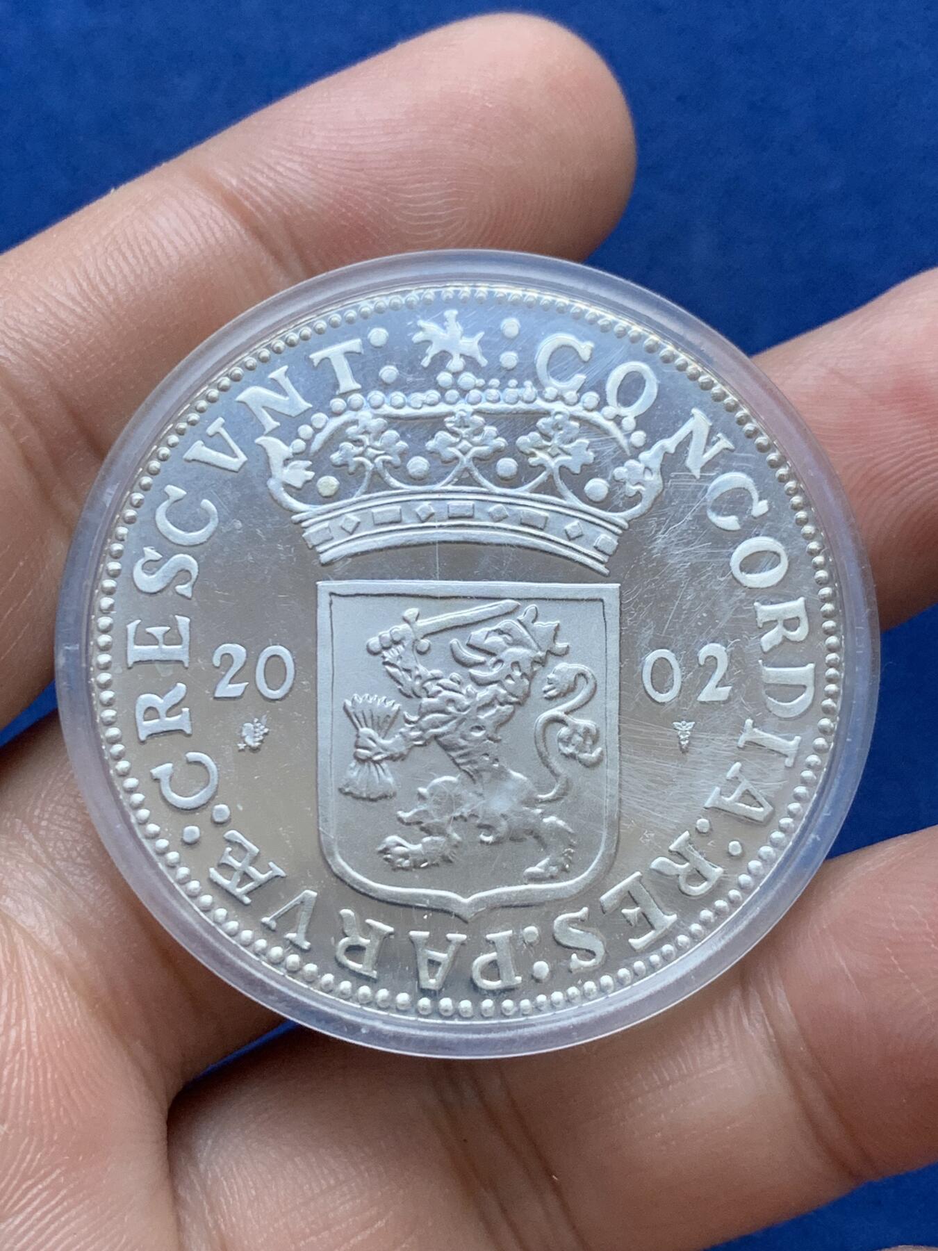 《竞宝斋》第296场- 周日，周一  2场连拍 （全场包邮） 荷兰2002乌特勒支 持剑武士 1杜卡特大银币