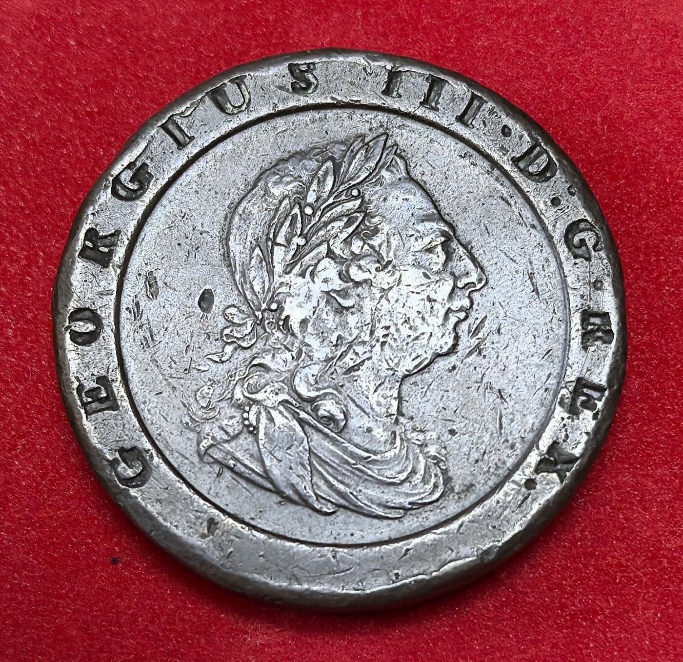 凡希社世界钱币微拍第二百八十期 1797英国大车轮2便士铜币