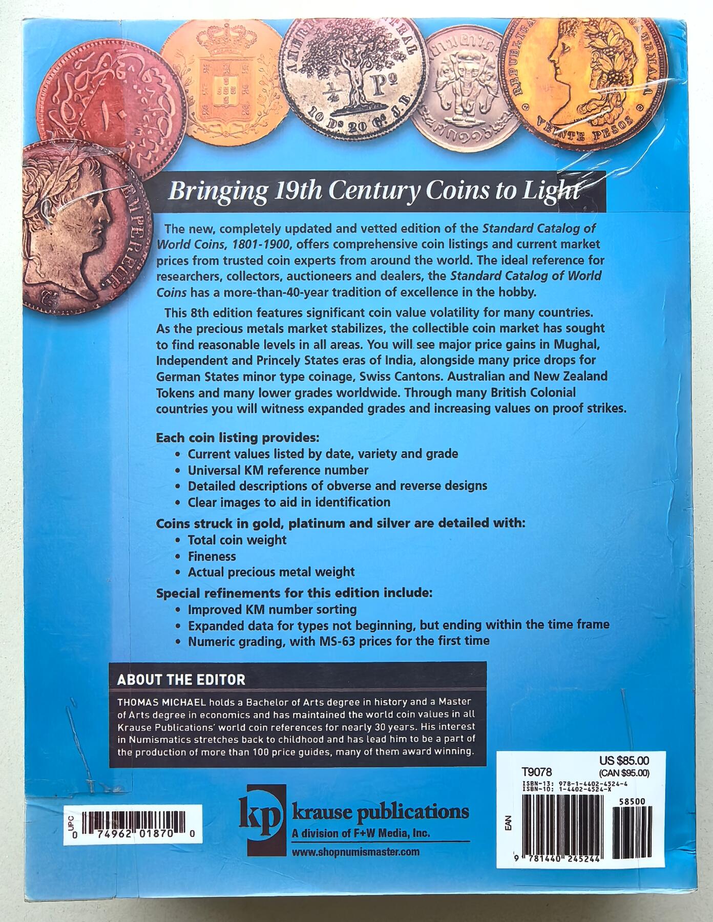 凡希社世界钱币微拍第二百八十期 克劳斯世界硬币标准目录1801-1900，封面封底贴了两处胶带，此外品相很新。