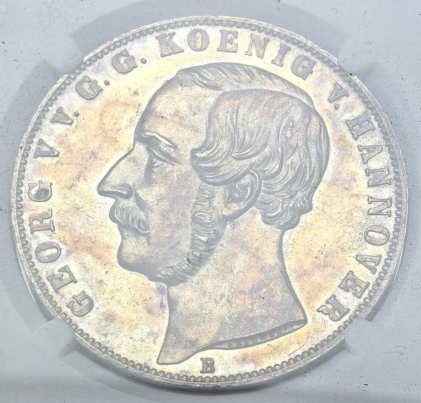 凡希社世界钱币微拍第二百八十期 1862德国汉诺威狮马2泰勒大银NGC-MS61