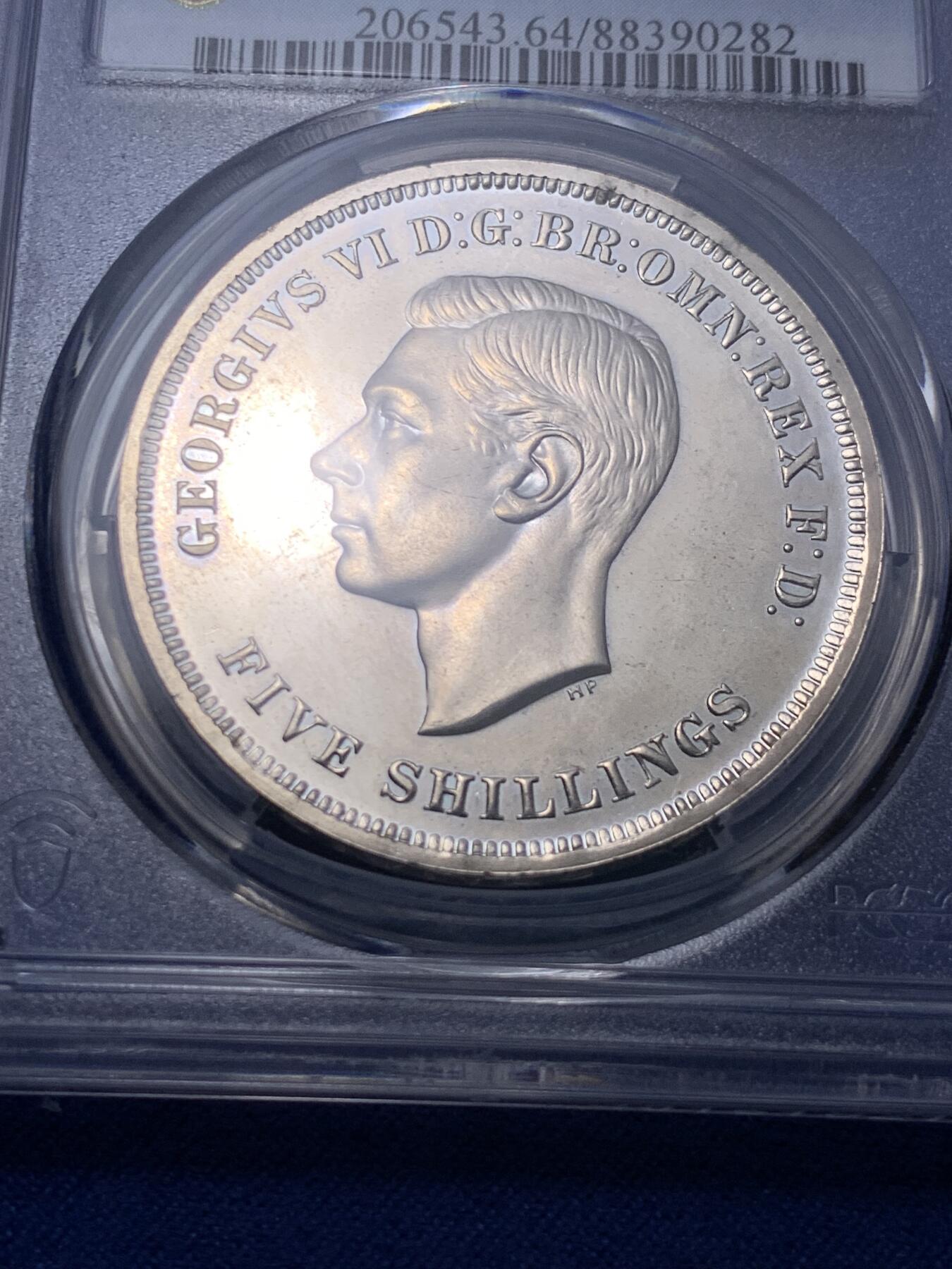 《竞宝斋》第296场- 周日，周一  2场连拍 （全场包邮） NGC PL64 英国1951年乔治六世克朗 最后的镍马剑