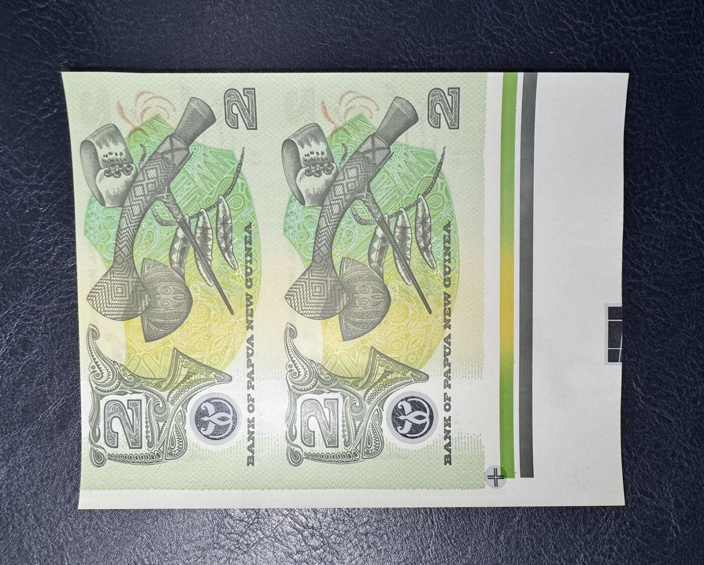 收藏联盟Quantum Auction 第367期拍卖  巴布新几内亚1991年2基纳南太平洋第九届运动会纪念钞 品相全新UNC  带白边