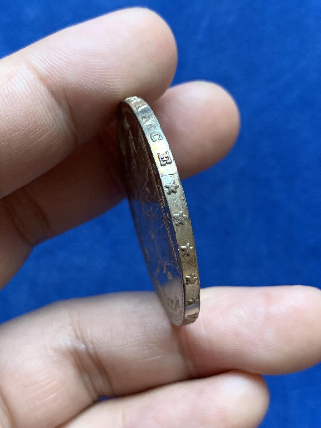 《竞宝斋》第296场- 周日，周一  2场连拍 （全场包邮） 1873年法国大力神5法郎银币 牛皮纸保养金色包浆