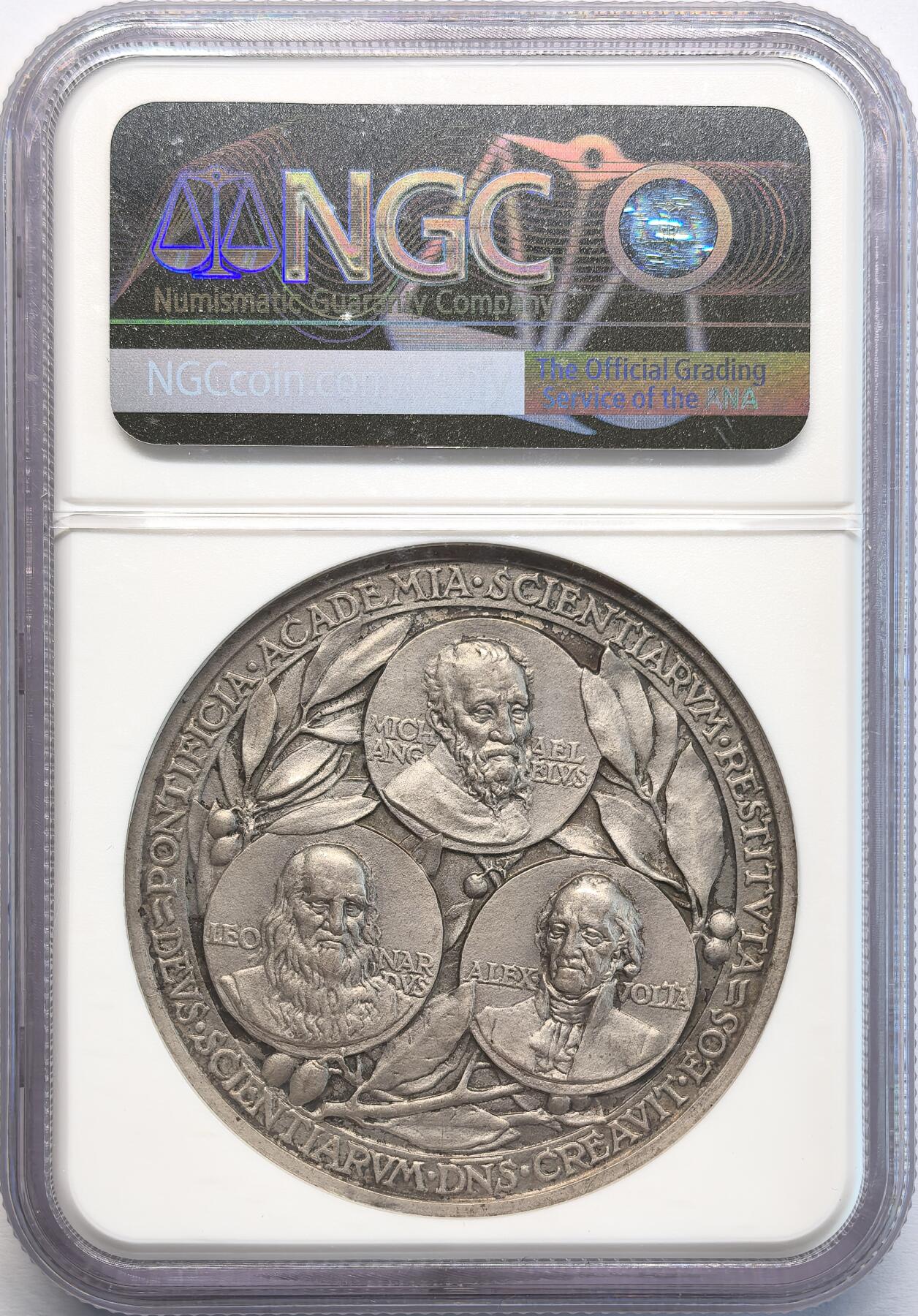 凡希社世界钱币微拍第二百八十期 1937梵蒂冈教宗庇护十一世科学院纪念银章NGC-MS64