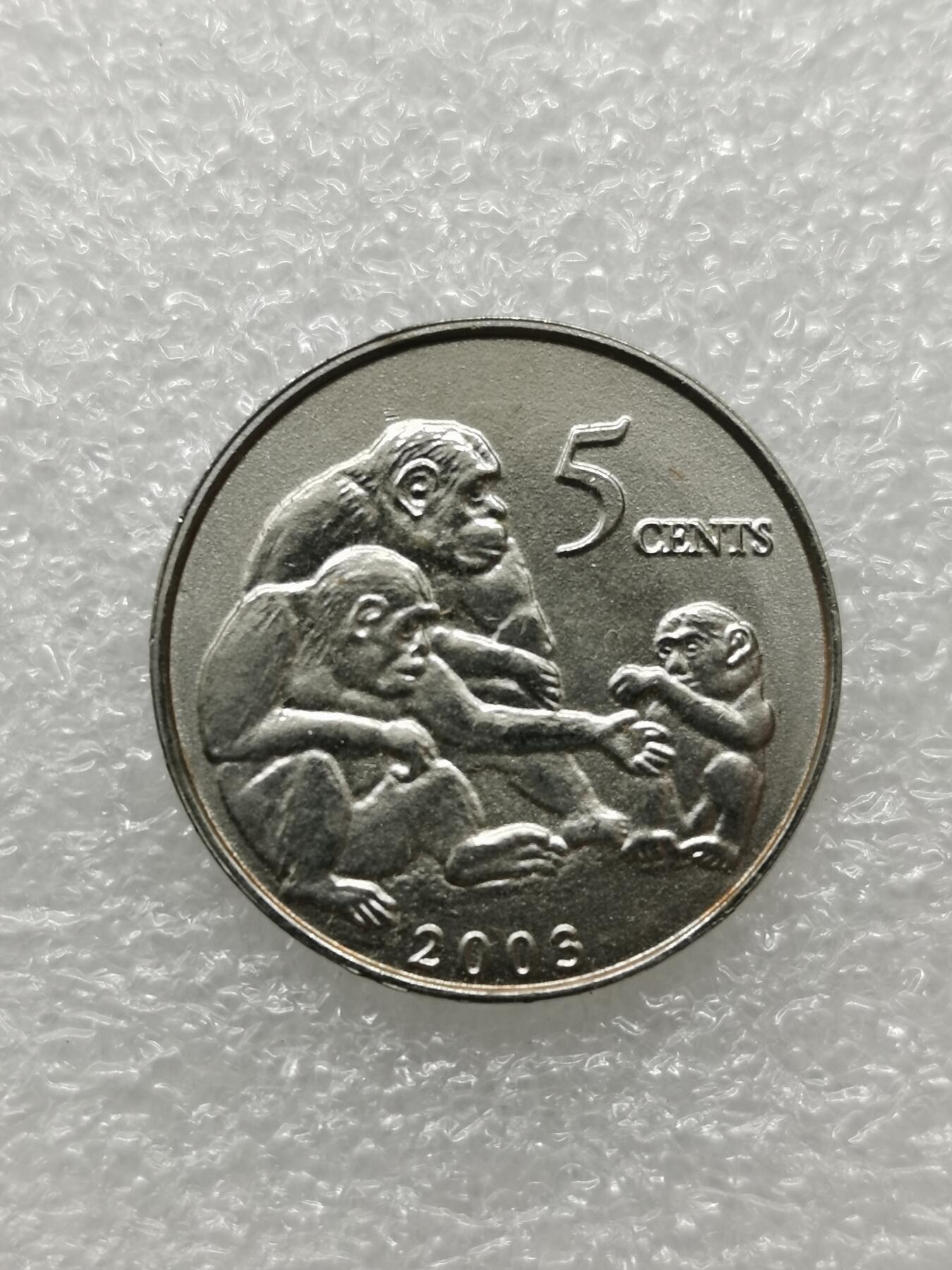 四叶草钱币 第3场 散币 小银币 利比里亚2003年猴子币