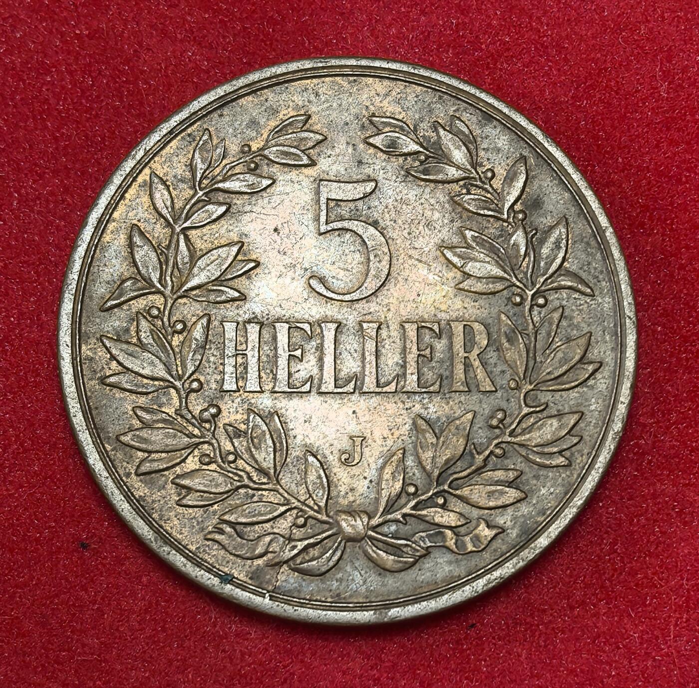 凡希社世界钱币微拍第二百八十期 1909德属东非5HELLER大铜XF+