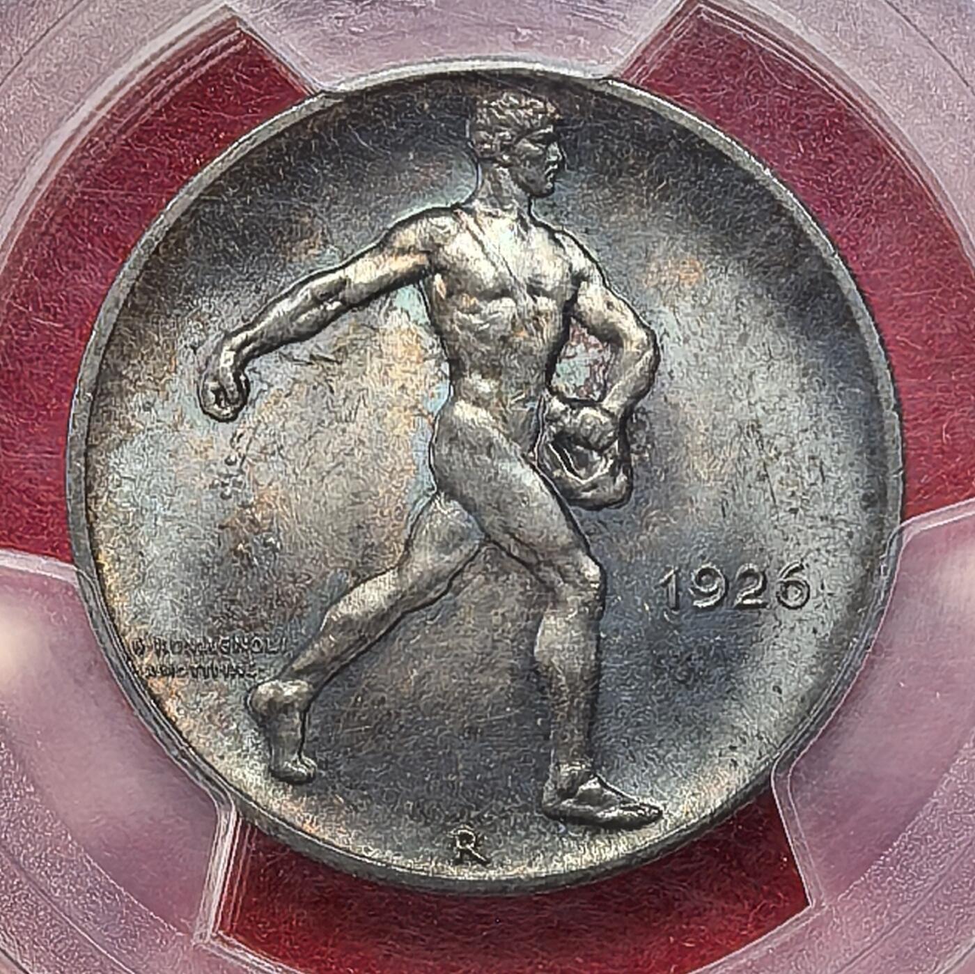 凡希社世界钱币微拍第二百八十期 荐！1926R阿尔巴尼亚播种2法郎PCGS-MS65，名家旧藏，侧光下呈现金色与孔雀蓝光泽，包浆美不胜收，名不虚传的藏家品质！