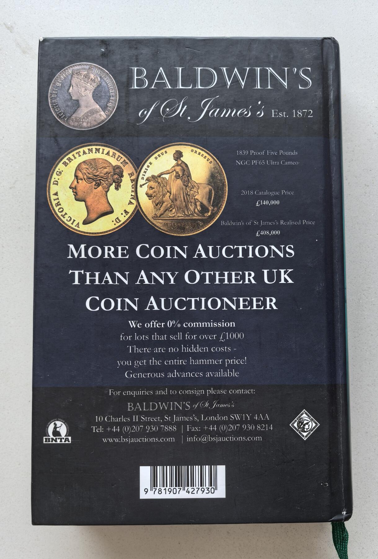 凡希社世界钱币微拍第二百八十期 2019版SPINK英格兰与联合王国硬币目录，十进制以前，八五品。