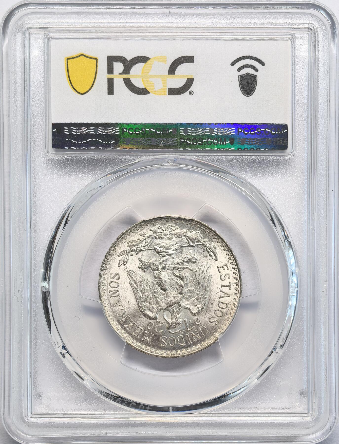 凡希社世界钱币微拍第二百八十期 1944M墨西哥射线自由帽50分银币PCGS-MS66