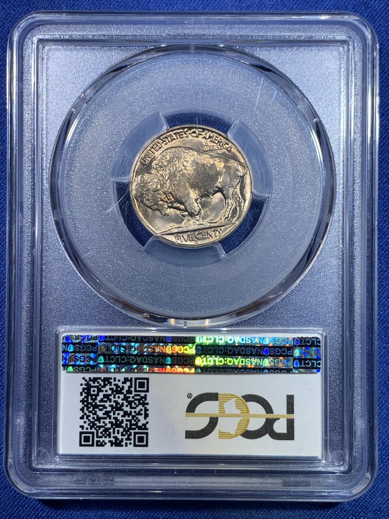 《竞宝斋》第296场- 周日，周一  2场连拍 （全场包邮） PCGS MS66+ 美国 1938年 水牛币 5美分 经典设计 高分 66分以上很少见