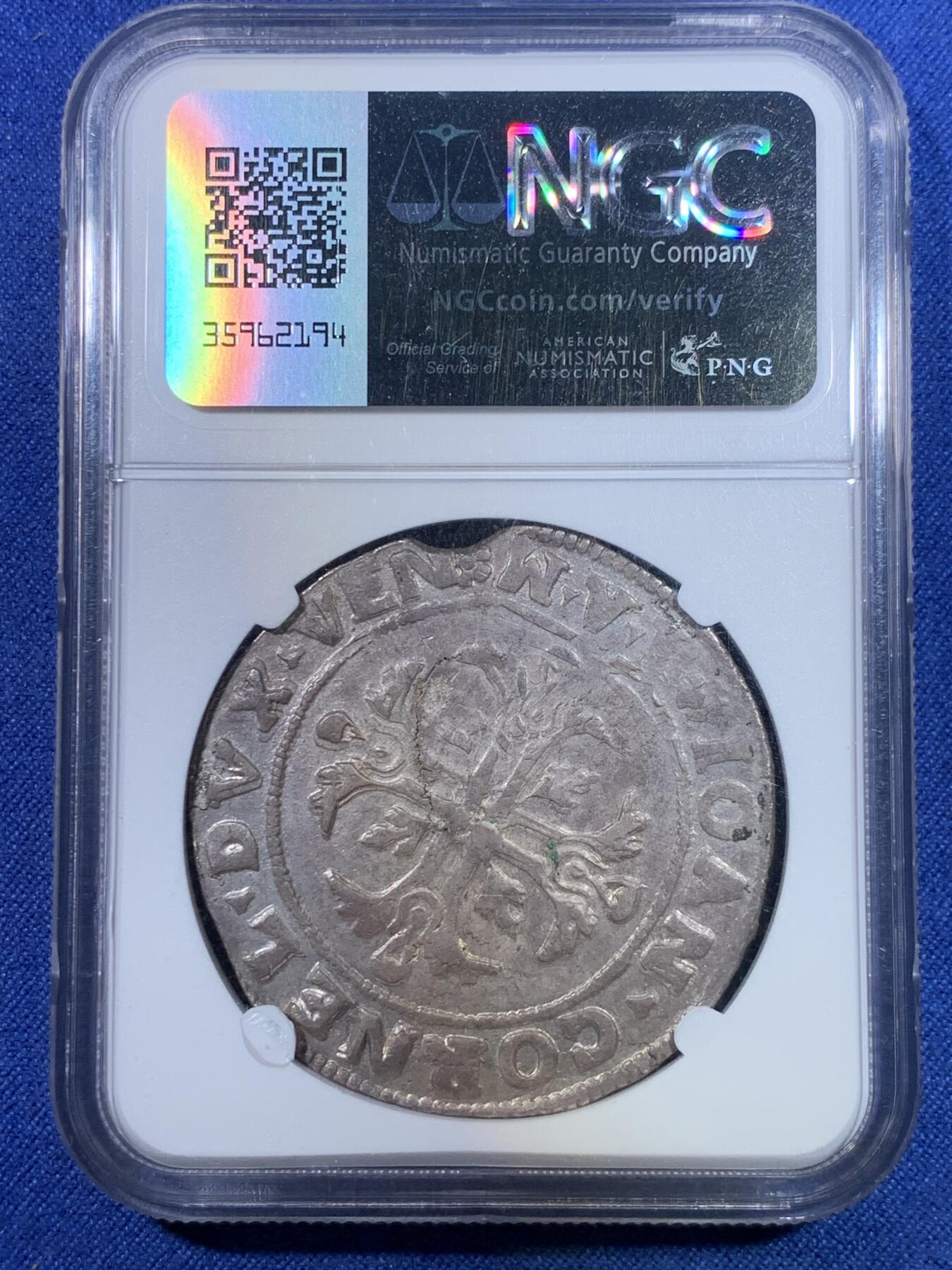 《竞宝斋》第296场- 周日，周一  2场连拍 （全场包邮） NGC MS61 意大利 威尼斯1624-29年斯库多140soldi大银币 冠军分 早期银币出分难得 非常少见的品种，意系爱好者不要错过