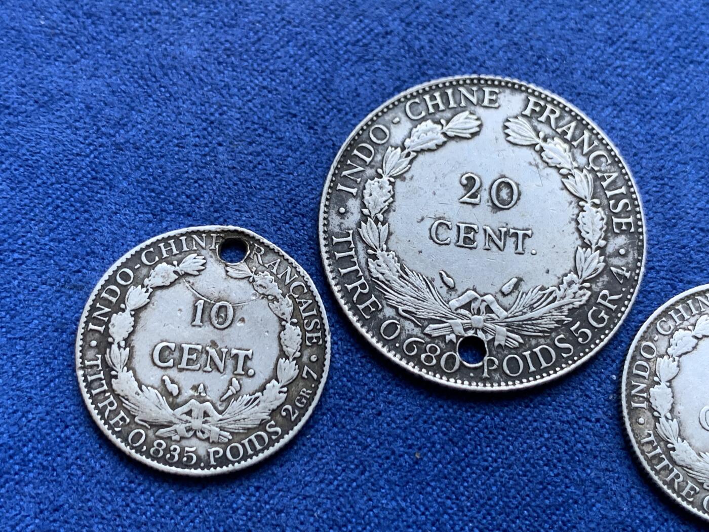 《竞宝斋》第296场- 周日，周一  2场连拍 （全场包邮） 3枚一组 法属印度支那 小银币