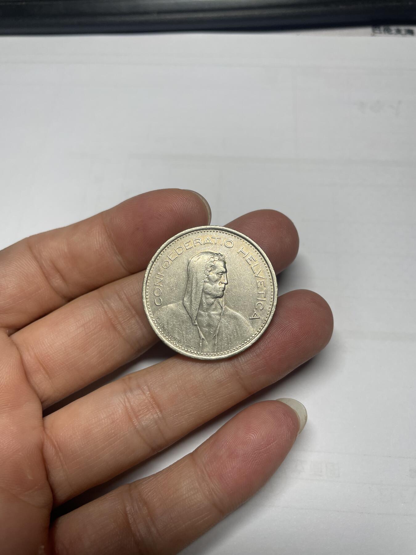 每日一拍，2024年集古藏今外币拍卖第十二期-第9场—（总第119拍），新一期拍卖开始了 1968年瑞士5法郎
