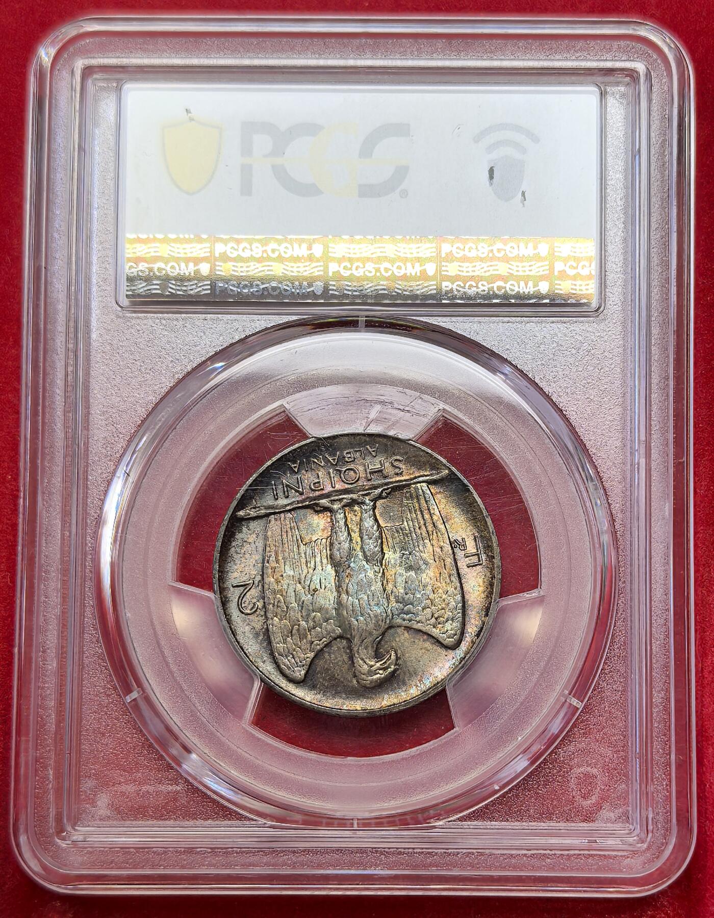 凡希社世界钱币微拍第二百八十期 荐！1926R阿尔巴尼亚播种2法郎PCGS-MS65，名家旧藏，侧光下呈现金色与孔雀蓝光泽，包浆美不胜收，名不虚传的藏家品质！