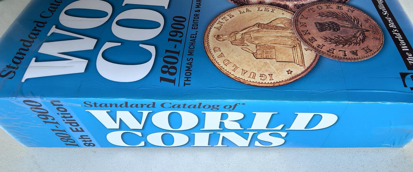 凡希社世界钱币微拍第二百八十期 克劳斯世界硬币标准目录1801-1900，封面封底贴了两处胶带，此外品相很新。