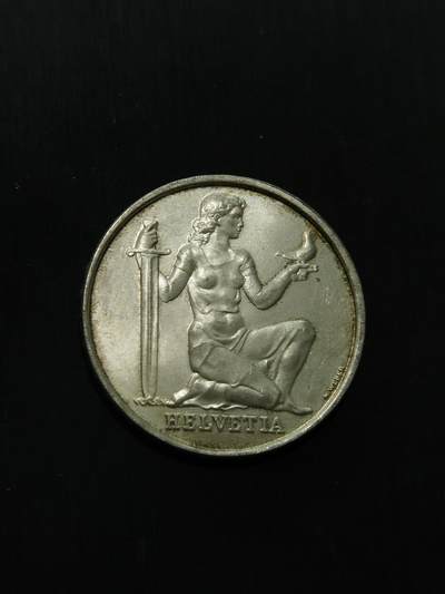 臻藏泉阁国内外钱币 - 瑞士女神5法郎银币