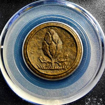 08月09日 币章（资深收藏） - 德国 1921年 施塔特伦斯费尔德 50芬尼 陶瓷币 公博MS63