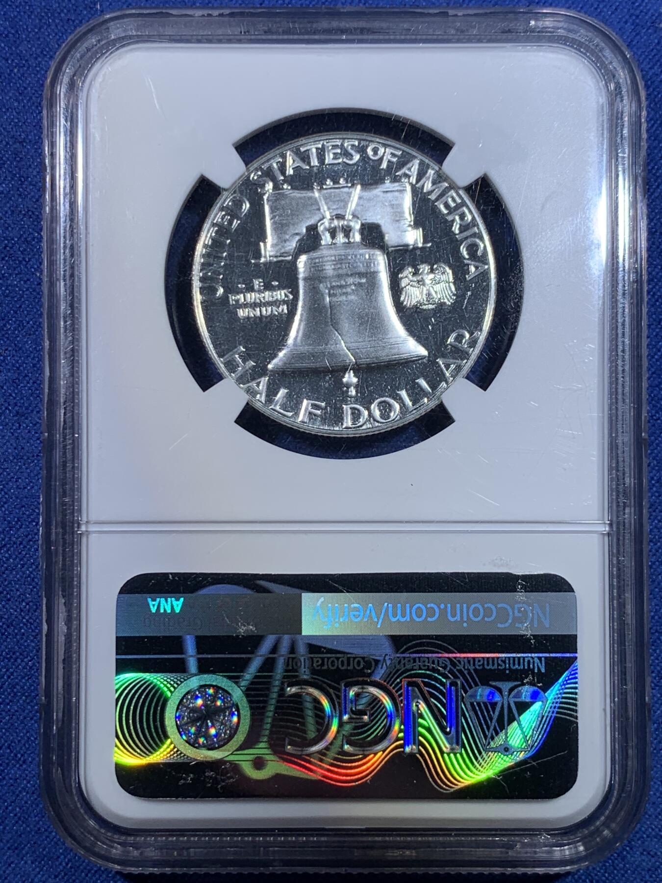 《竞宝斋》第296场- 周日，周一  2场连拍 （全场包邮） NGC PF67 美国1963富兰克林精制半圆