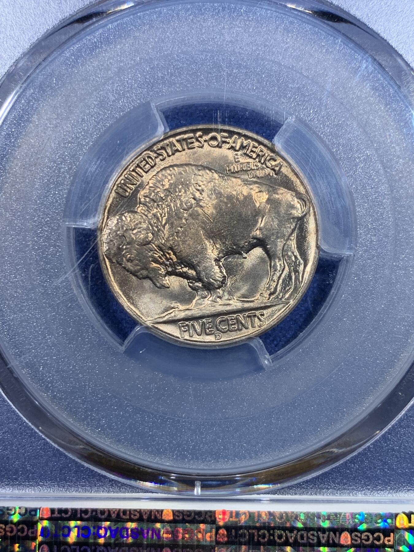 《竞宝斋》第296场- 周日，周一  2场连拍 （全场包邮） PCGS MS66+ 美国 1938年 水牛币 5美分 经典设计 高分 66分以上很少见