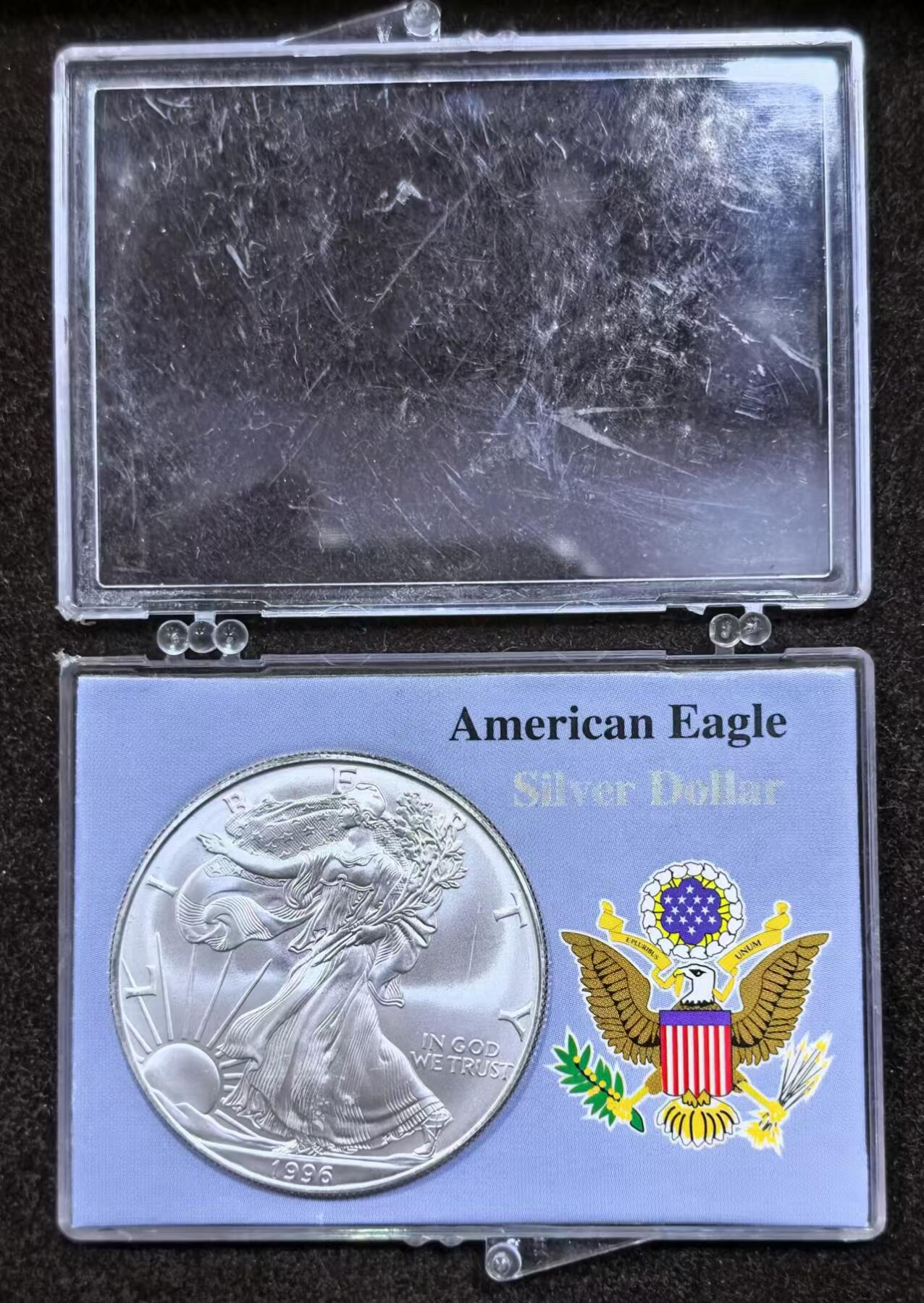 北京马甸外国币专卖微拍第124期，外国金银币专场，陆续上新，欢迎关注 美国原装1996年美国散花女神1盎司银币