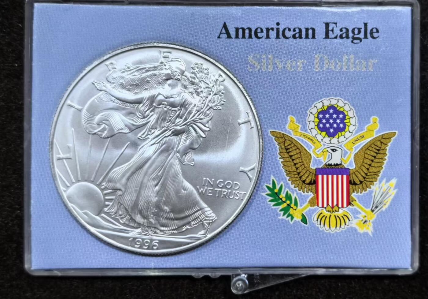 北京马甸外国币专卖微拍第124期，外国金银币专场，陆续上新，欢迎关注 美国原装1996年美国散花女神1盎司银币