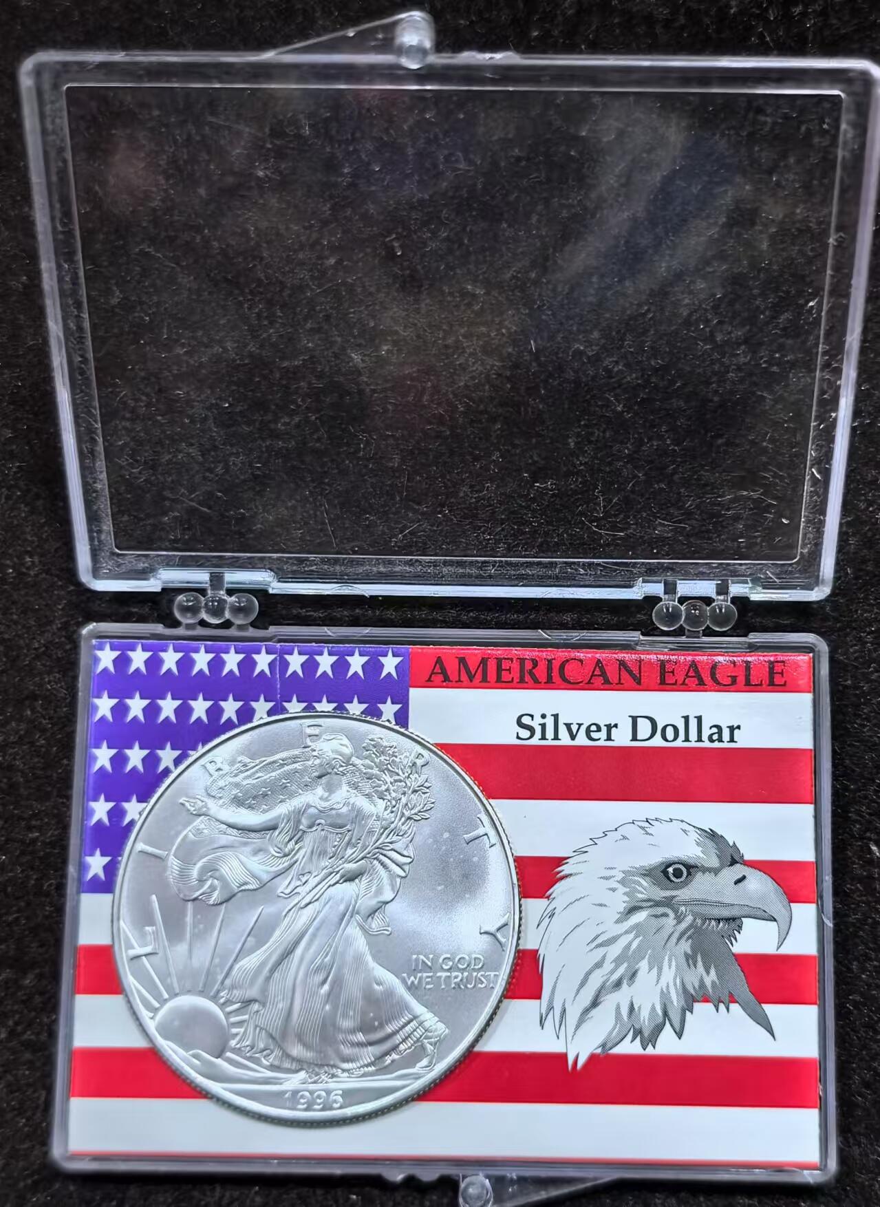 北京马甸外国币专卖微拍第124期，外国金银币专场，陆续上新，欢迎关注 美国原装1996年美国散花女神1盎司银币