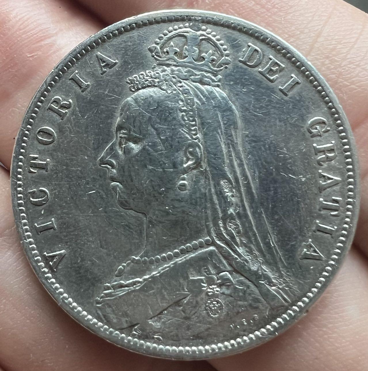 欧洲银币专场第三期全场包邮 1887英国维多利亚1/2克朗银币