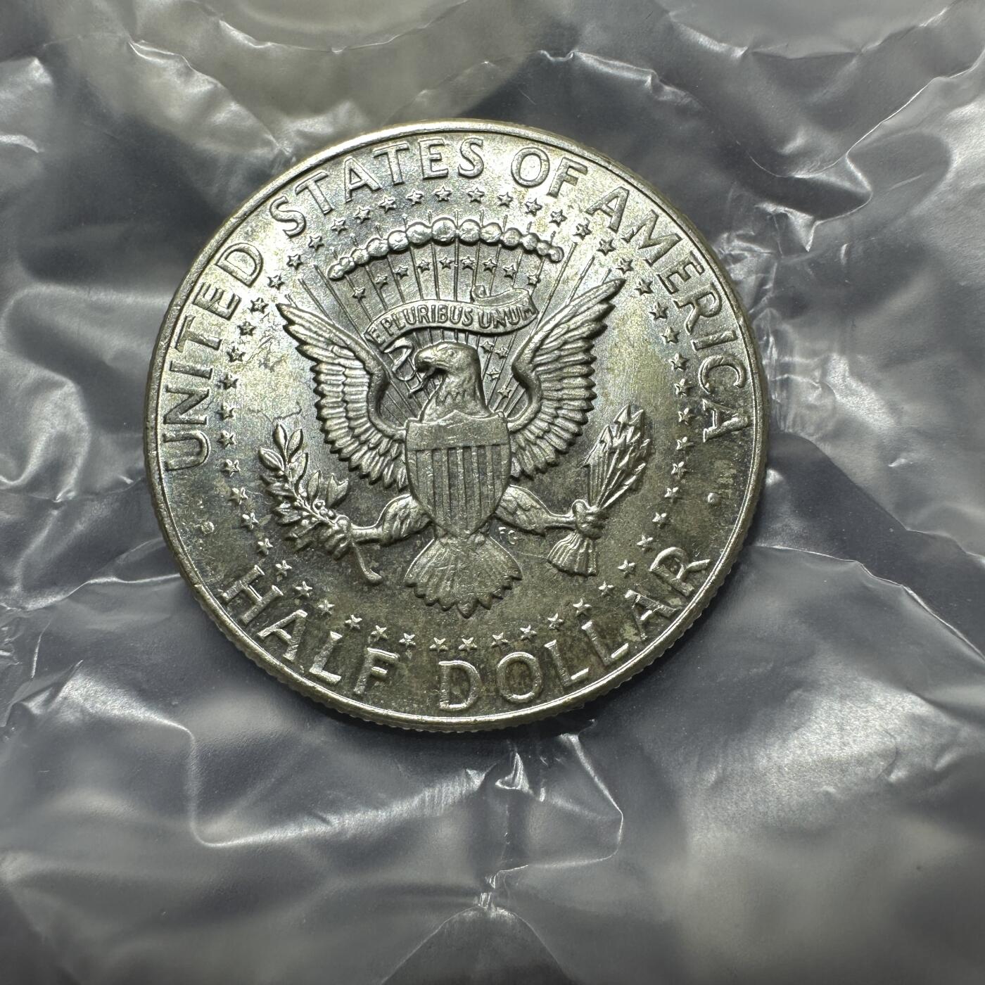 精美外币裸币专场-0押金 美国1964年肯尼迪半美元银币，光度佳